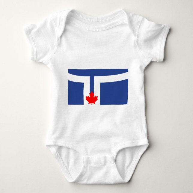 Body Para Bebé Traje de bebé patriótico con bandera de Toronto (Anverso)