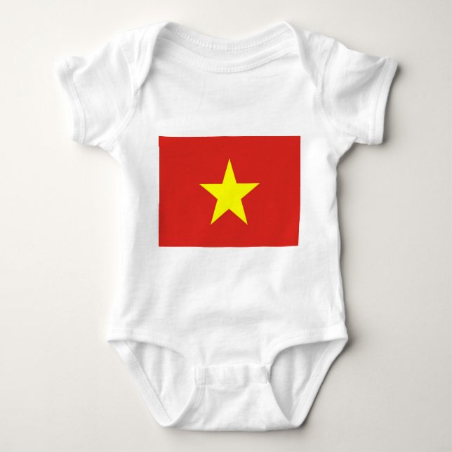 Body Para Bebé Traje de bebé patriótico con bandera de Vietnam (Anverso)