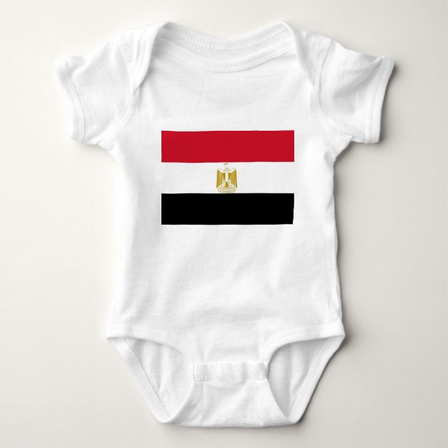 Body Para Bebé Traje de bebé patriótico con bandera Egipto (Anverso)