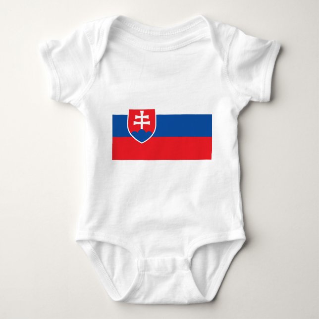 Body Para Bebé Traje de bebé patriótico con bandera Eslovaquia (Anverso)