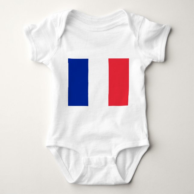Body Para Bebé Traje de bebé patriótico con bandera Francia (Anverso)