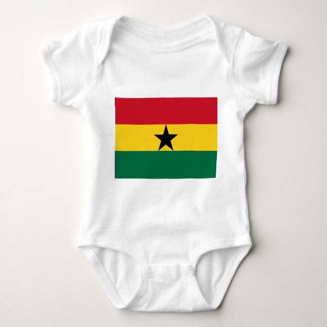 Body Para Bebé Traje de bebé patriótico con bandera Ghana (Anverso)