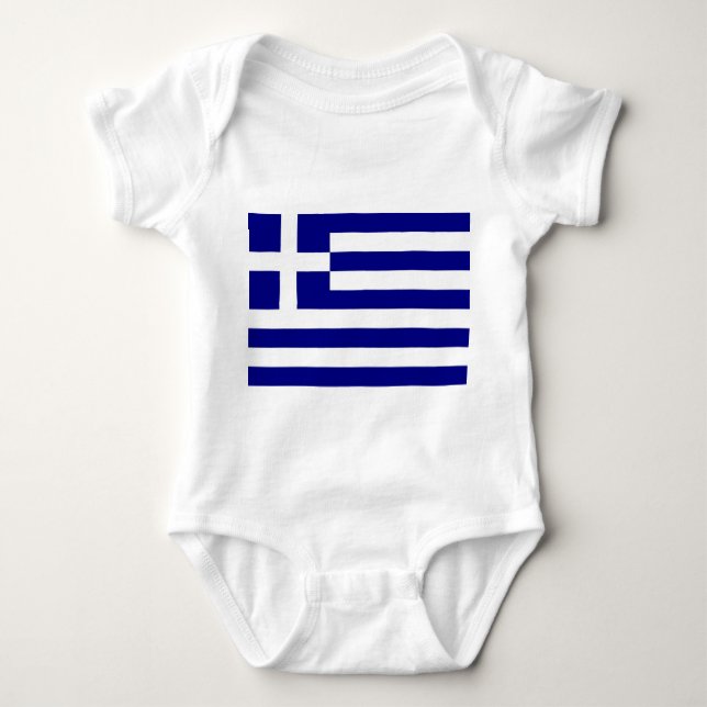 Body Para Bebé Traje de bebé patriótico con bandera Grecia (Anverso)