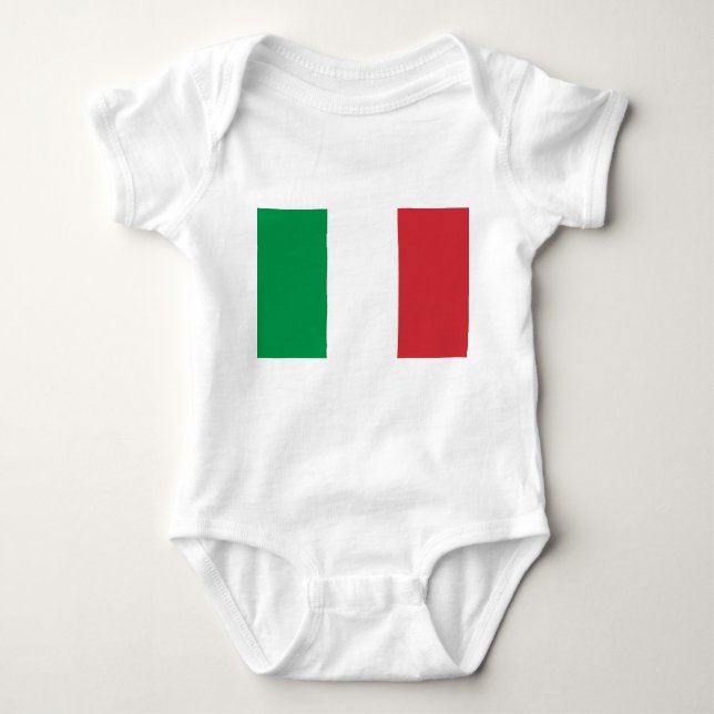 Body Para Bebé Traje de bebé patriótico con bandera Italia (Anverso)