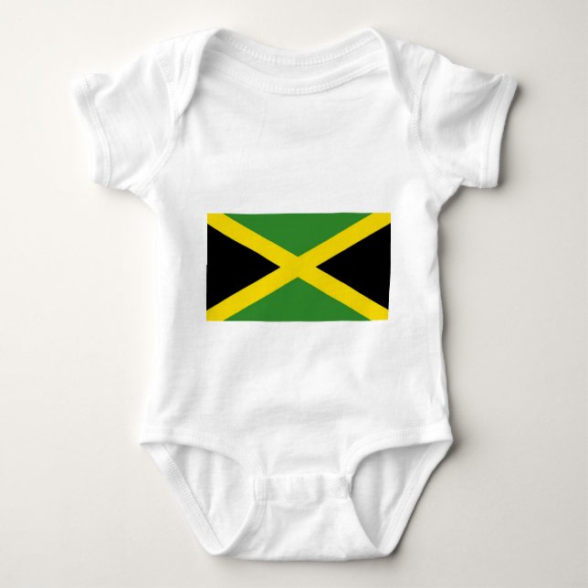 Body Para Bebé Traje de bebé patriótico con bandera Jamaica (Anverso)