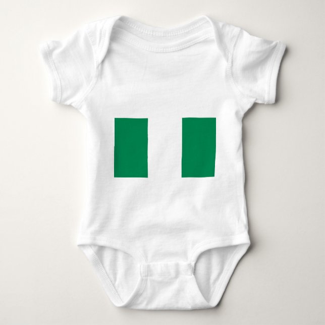 Body Para Bebé Traje de bebé patriótico con bandera Nigeria (Anverso)