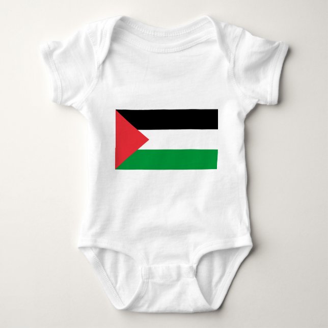 Body Para Bebé Traje de bebé patriótico con bandera Palestina (Anverso)