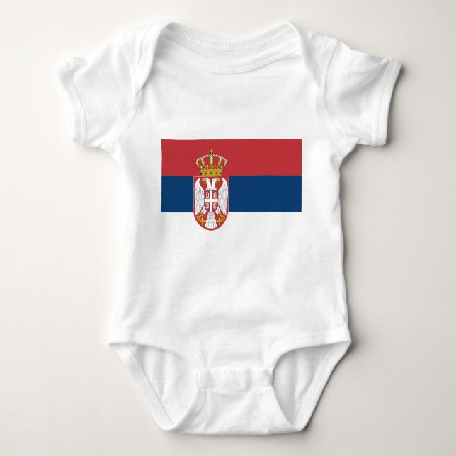 Body Para Bebé Traje de bebé patriótico con bandera Serbia (Anverso)