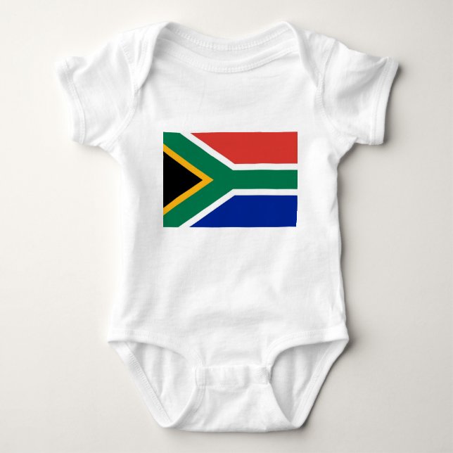 Body Para Bebé Traje de bebé patriótico con bandera Sudáfrica (Anverso)