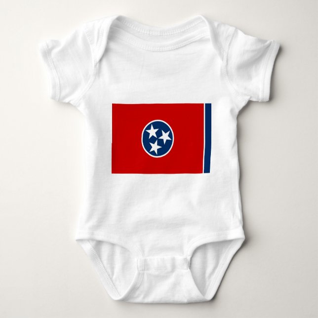 Body Para Bebé Traje de bebé patriótico con bandera Tennessee (Anverso)