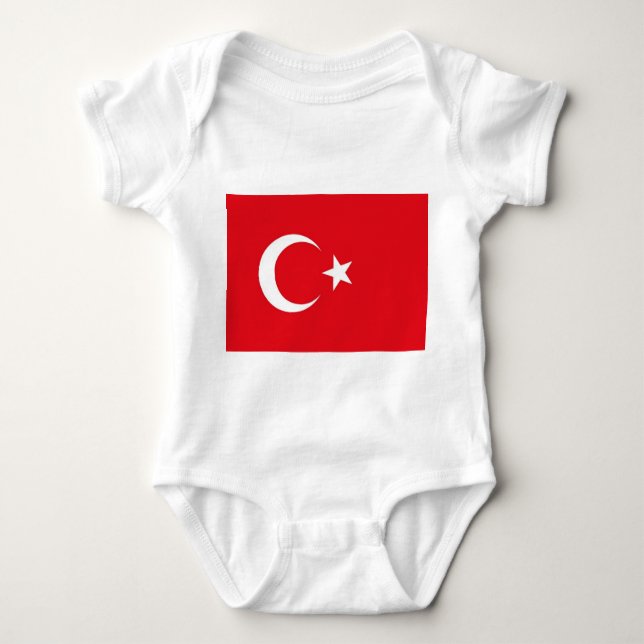 Body Para Bebé Traje de bebé patriótico con bandera Turquía (Anverso)