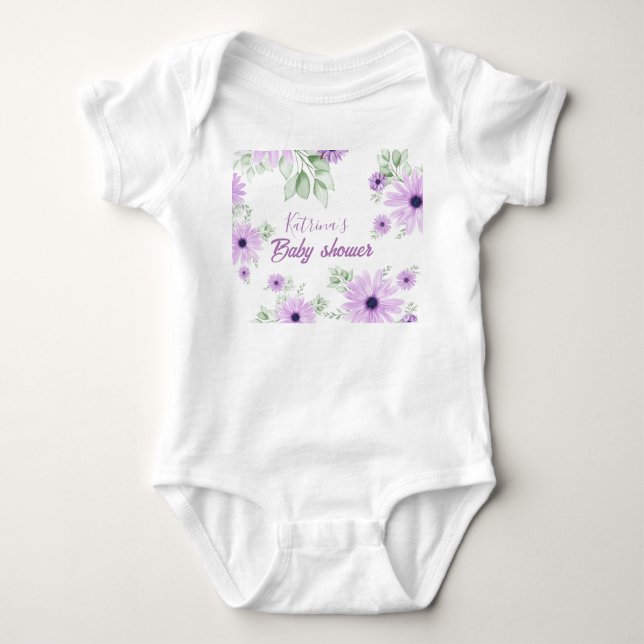 Body Para Bebé Traje de bebé personalizado - acuarela violeta (Anverso)