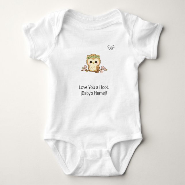 Body Para Bebé Traje de bebé personalizado con búho bebé Chibi li (Anverso)
