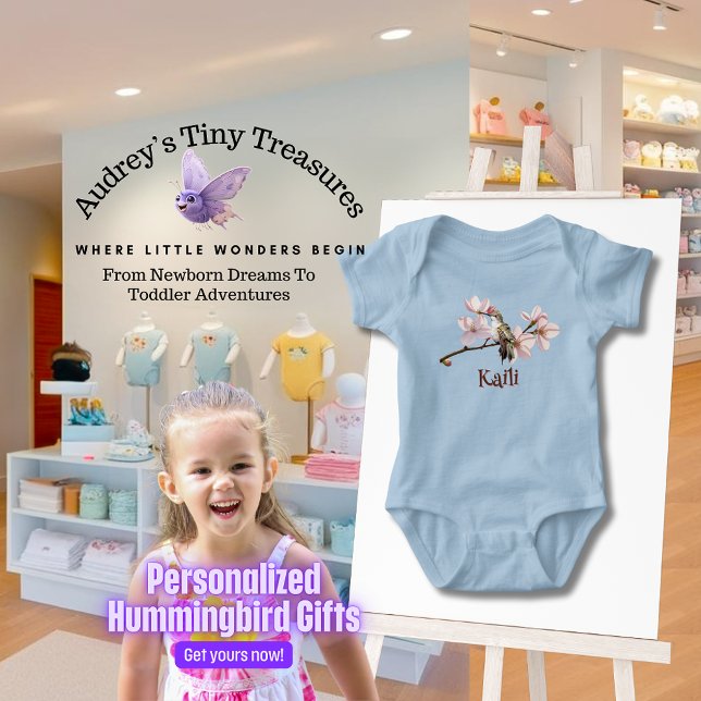 Body Para Bebé Traje de bebé personalizado con colibrí (Subido por el creador)