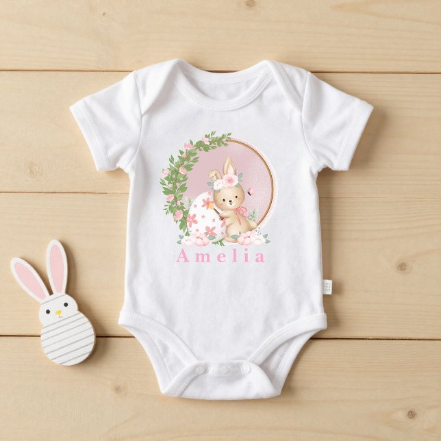 Body Para Bebé Traje de bebé personalizado con conejo de Pascua (Subido por el creador)