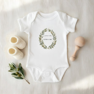 Body Para Bebé Traje de bebé personalizado con corona de olivo