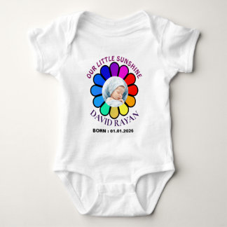 Body Para Bebé Traje de bebé personalizado con foto, flor de arco
