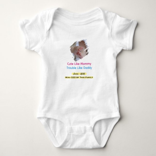 Body Para Bebé Traje de bebé personalizado con nombre (Anverso)