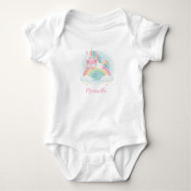 Traje de bebé personalizado con nombre y arcoíris 