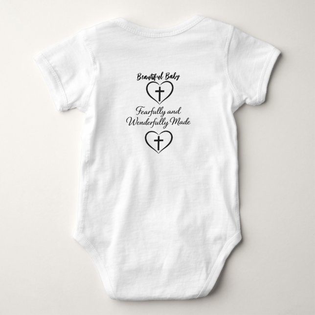 Body Para Bebé Traje de bebé personalizado con versículo de la Bi (Reverso)