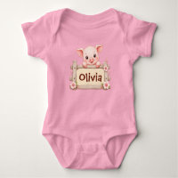 Traje de bebé personalizado de cerdito bebé lindo