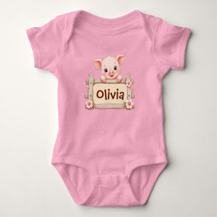 Body Para Bebé Traje de bebé personalizado de cerdito bebé lindo