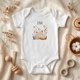 Body Para Bebé Traje de bebé personalizado de gatito floral durmi