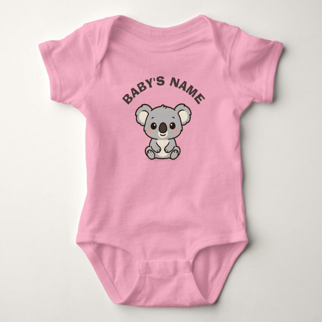 Body Para Bebé Traje de bebé personalizado de koala lindo (Anverso)