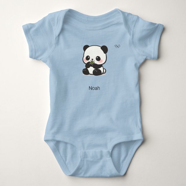 Body Para Bebé Traje de bebé personalizado de panda Chibi lindo c (Anverso)