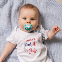 Traje de bebé personalizado del "primer 4 de julio