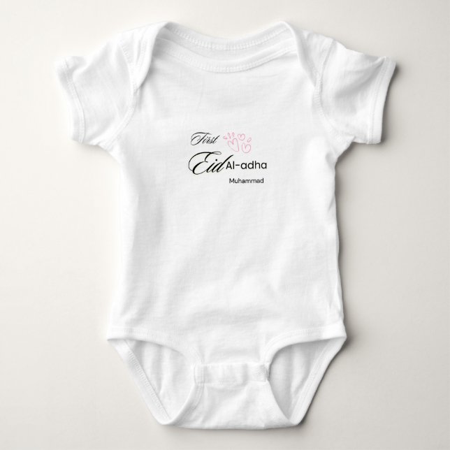 Body Para Bebé Traje de bebé personalizado para el primer Eid Al- (Anverso)