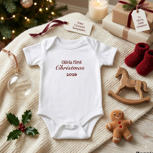 Body Para Bebé Traje de bebé personalizado para su primera Navida