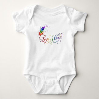 Body Para Bebé Traje de bebé pluma de arcoíris de orgullo Amor es