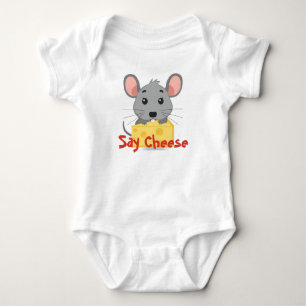 Body Para Bebé Traje de bebé ratón lindo di diciendo queso