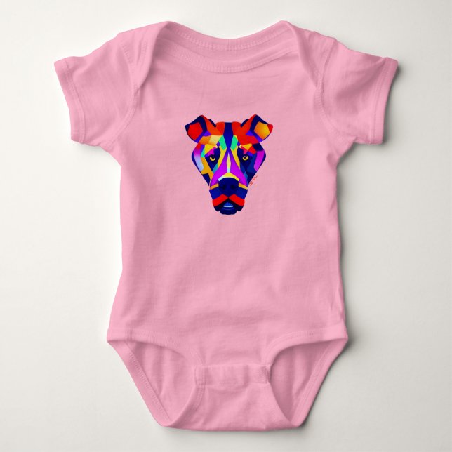 Body Para Bebé Traje de bebé rosa bebé de Alexander's Dog (Anverso)