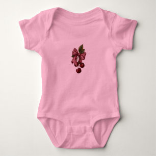 Body Para Bebé Traje de bebé rosa con lazo de cereza Coquette lin