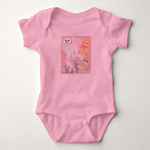 Body Para Bebé Traje de bebé rosa de gatos Kawaii lindos Lo div