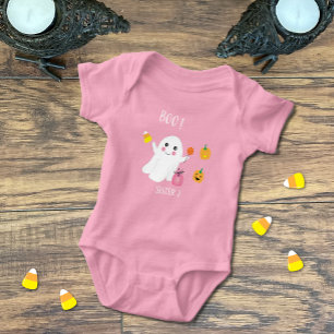 Body Para Bebé Traje de bebé rosa Hermana Fantasma Linda 2