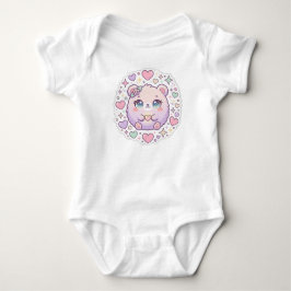Body Para Bebé Traje de bebé rosa pastel osito adorable