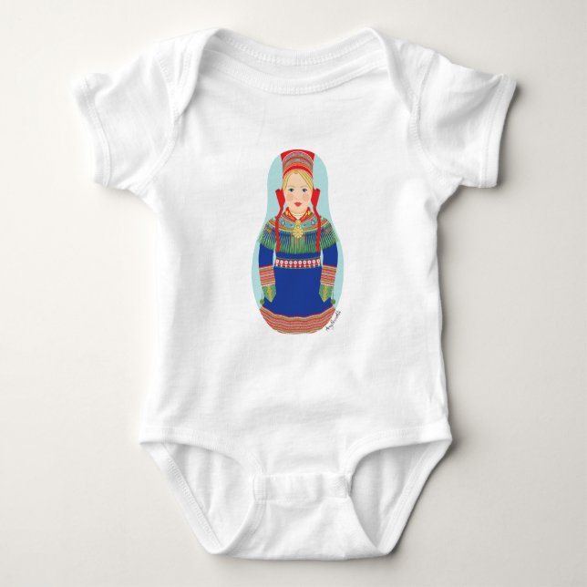 Body Para Bebé Traje de bebé Sami (cabello rubio) Matryoshka (Anverso)