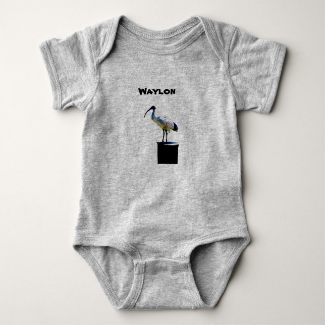 Body Para Bebé Traje de bebé Waylon Nombre Con Bin Pollo (Anverso)