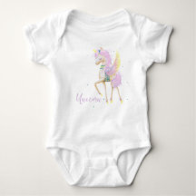 Traje de bodysuit con un lindo unicornio.