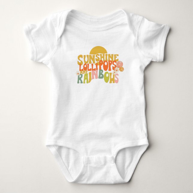 Body Para Bebé Traje de bodysuit "Sunshine Lollipops and Rainbows (Anverso)