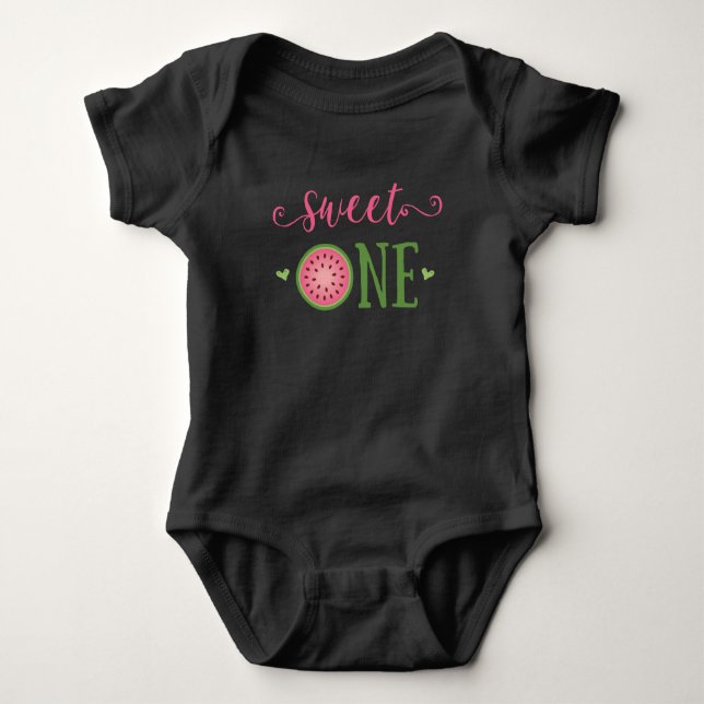 Body Para Bebé Traje de camiseta de cumpleaños número uno de sand (Anverso)
