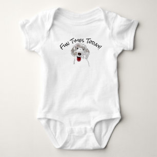 Body Para Bebé Traje de cuerpo divertido de Labradoodle hoy bebé