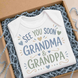 Body Para Bebé Traje de cuerpo para abuelos Pronto nos vemos