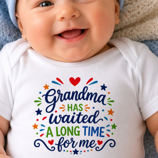 Body Para Bebé Traje de cuerpo para bebé Abuela ha esperado mucho