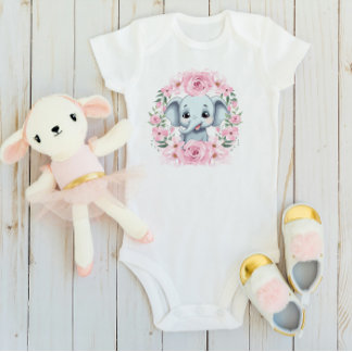 Body Para Bebé Traje de cuerpo personalizado de elefante bebé de