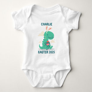 Body Para Bebé Traje de Dino de Pascua Personalizado