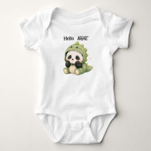 Body Para Bebé Traje de dinosaurio panda con nombre personalizado
